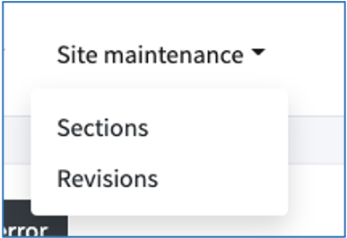 Curateur Maintenance Menu